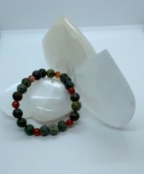 NEW BEGINNING medium GREEN JASPER,FIRE AGATE