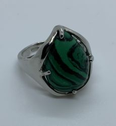 MALACHITE drop RING