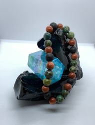 NEW BEGINNING large medium LAVA,GREEN JASPER,SUNSTONE