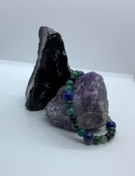 NEW BEGINNING medium large GREEN AGATE,LAPIS