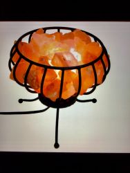 BASKET ROUND SALT LAMP NAT. (only available for UK)