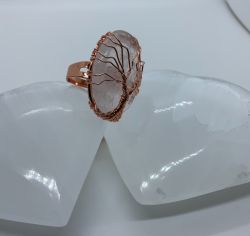 CLEAR QUARTZ big ring adjustable